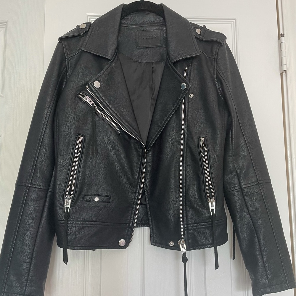 BLANKNYC Faux Vegan Leather Moto Jacket